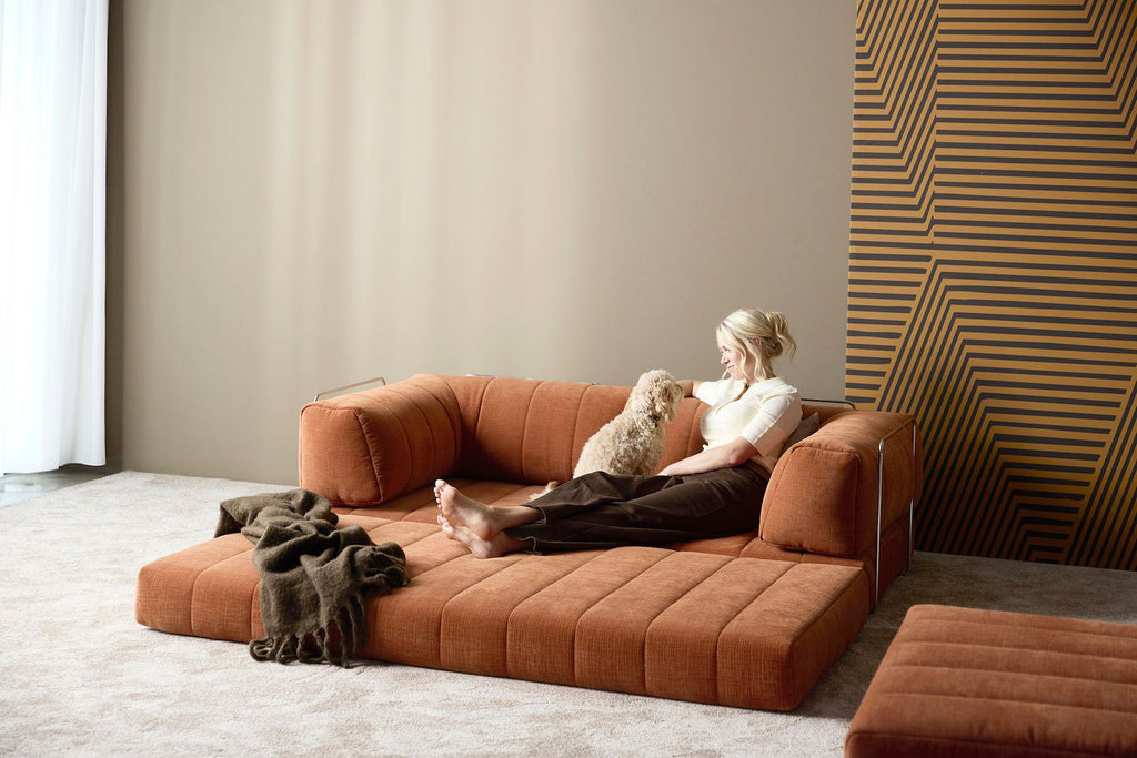 Divano letto matrimoniale sfoderabile Cozypad C02 - 412 Esina Rust Orange