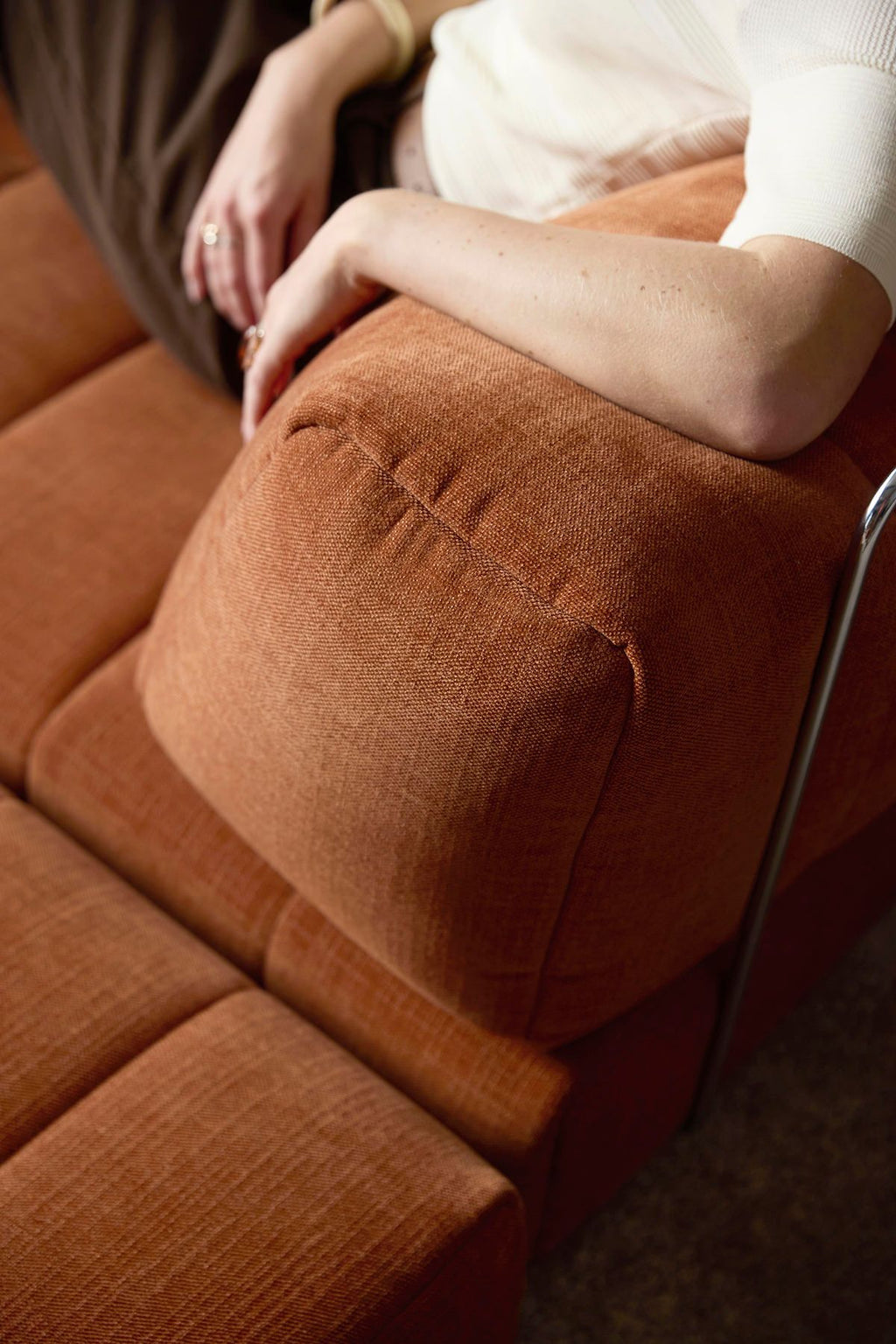 Divano letto matrimoniale sfoderabile Cozypad C02 - 412 Esina Rust Orange