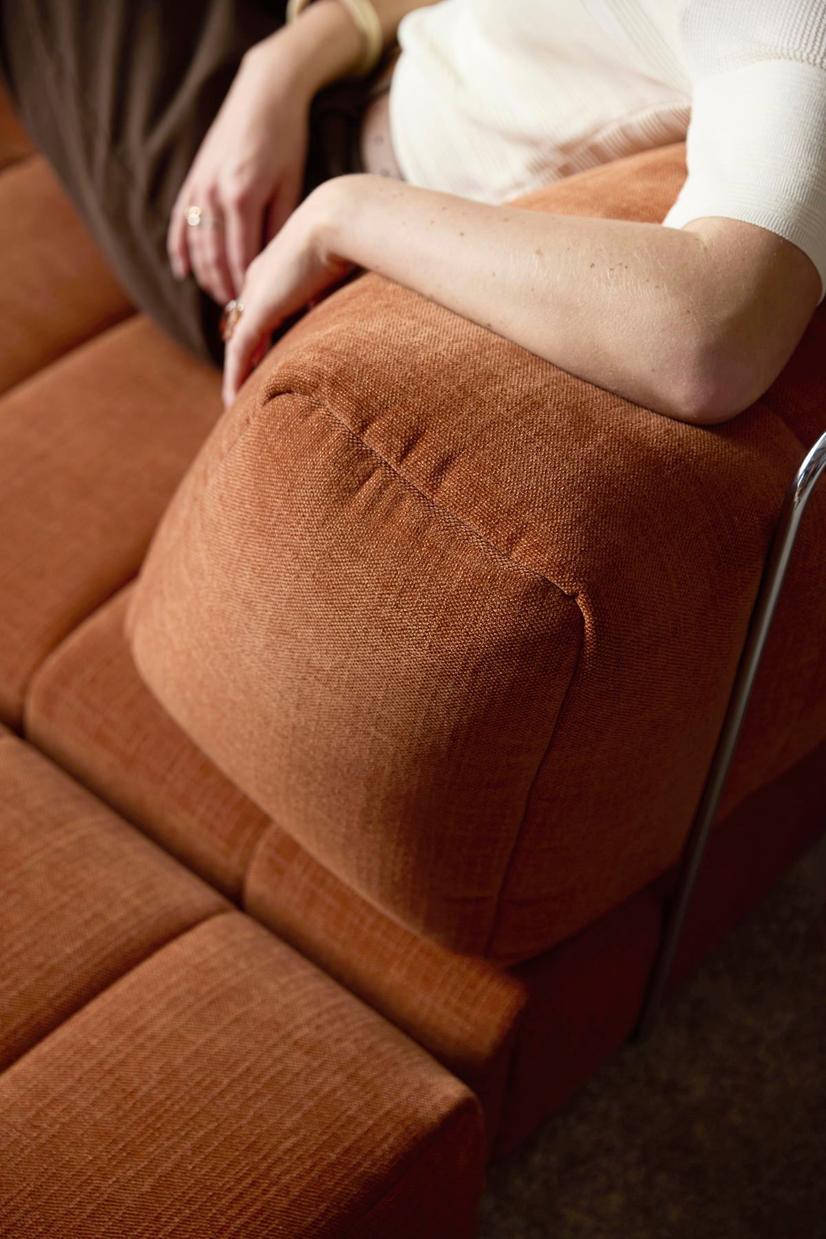 Divano letto matrimoniale sfoderabile Cozypad C02 - 412 Esina Rust Orange