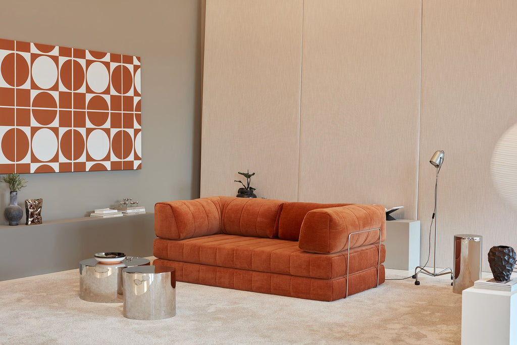 Divano letto matrimoniale sfoderabile Cozypad C02 - 412 Esina Rust Orange
