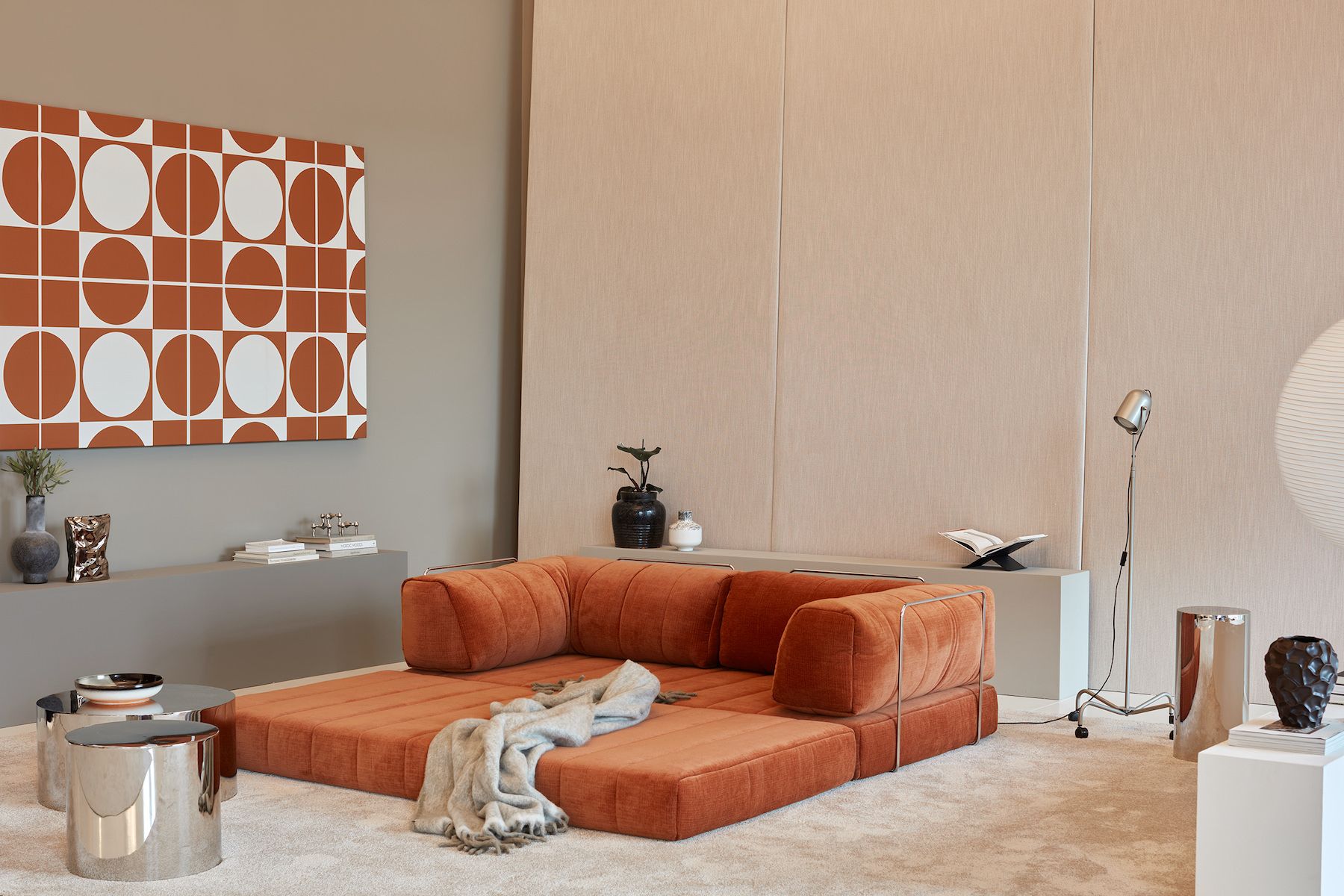 Divano letto matrimoniale sfoderabile Cozypad C02 - 412 Esina Rust Orange