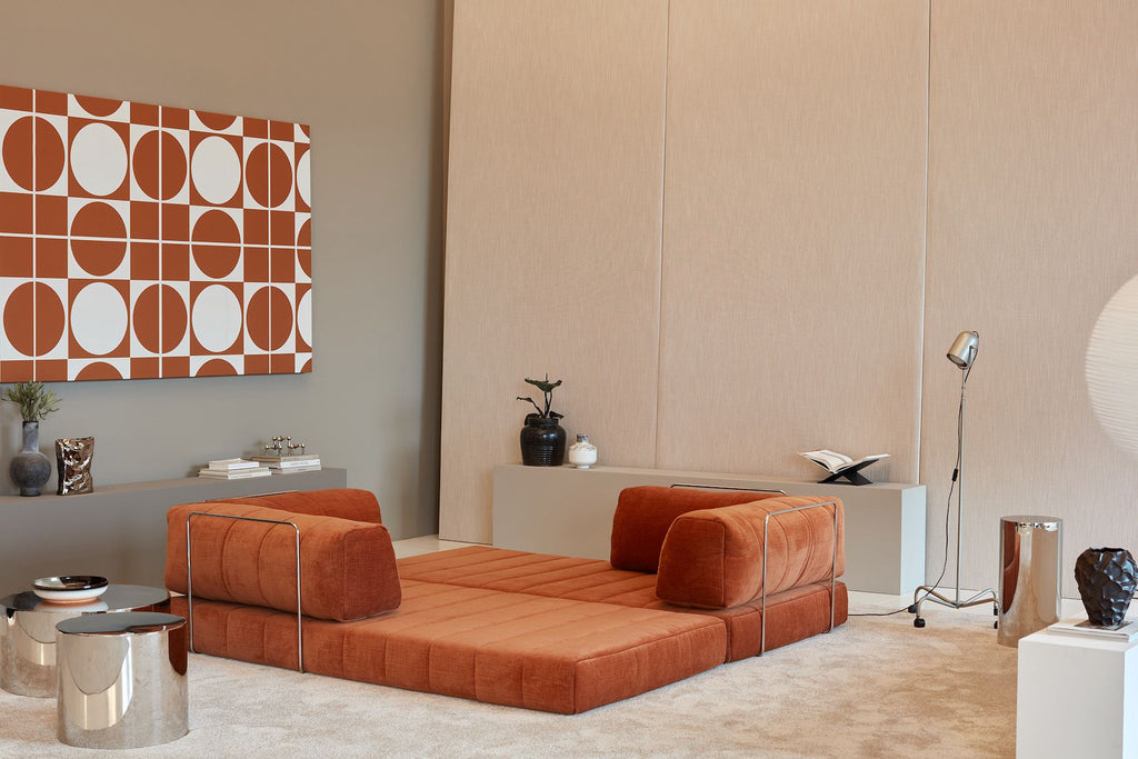 Divano letto matrimoniale sfoderabile Cozypad C02 - 412 Esina Rust Orange