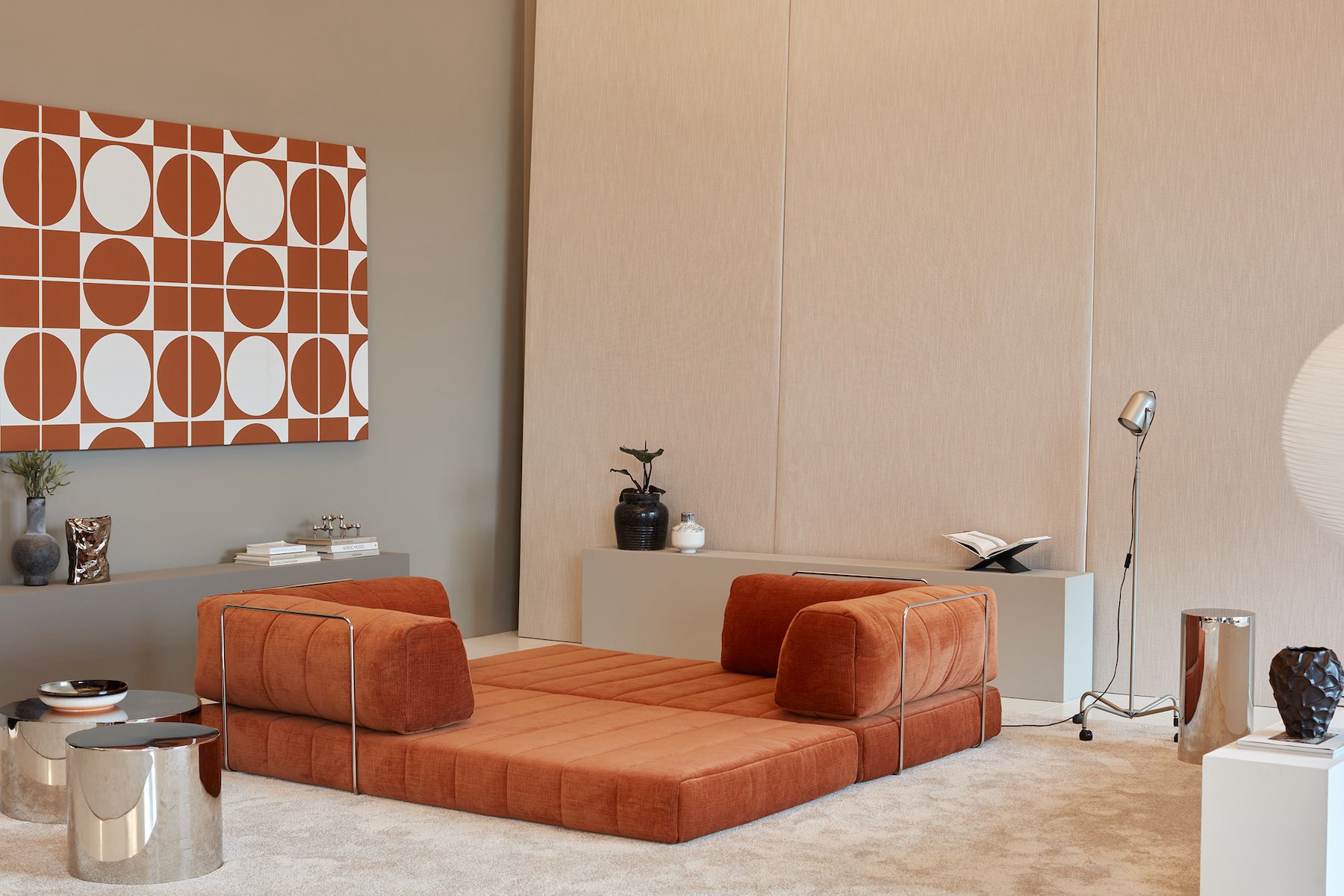 Divano letto matrimoniale sfoderabile Cozypad C02 - 412 Esina Rust Orange