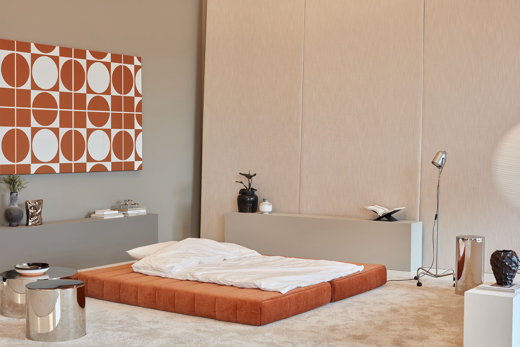 Divano letto matrimoniale sfoderabile Cozypad C02 - 412 Esina Rust Orange
