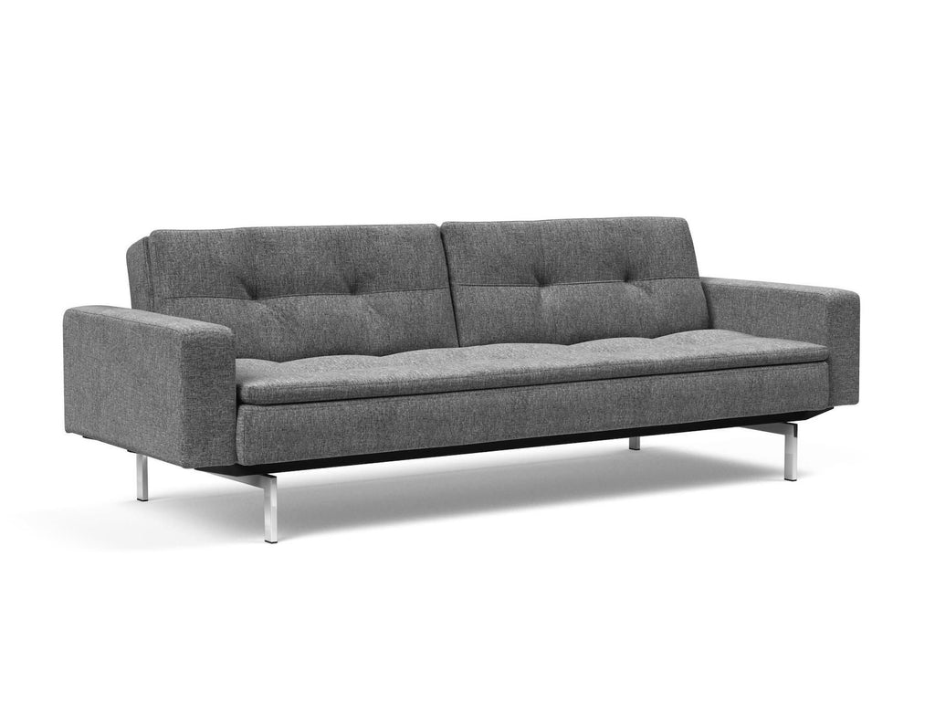 Divanetto letto una piazza e mezza Dublexo con braccioli - 563 Twist Charcoal