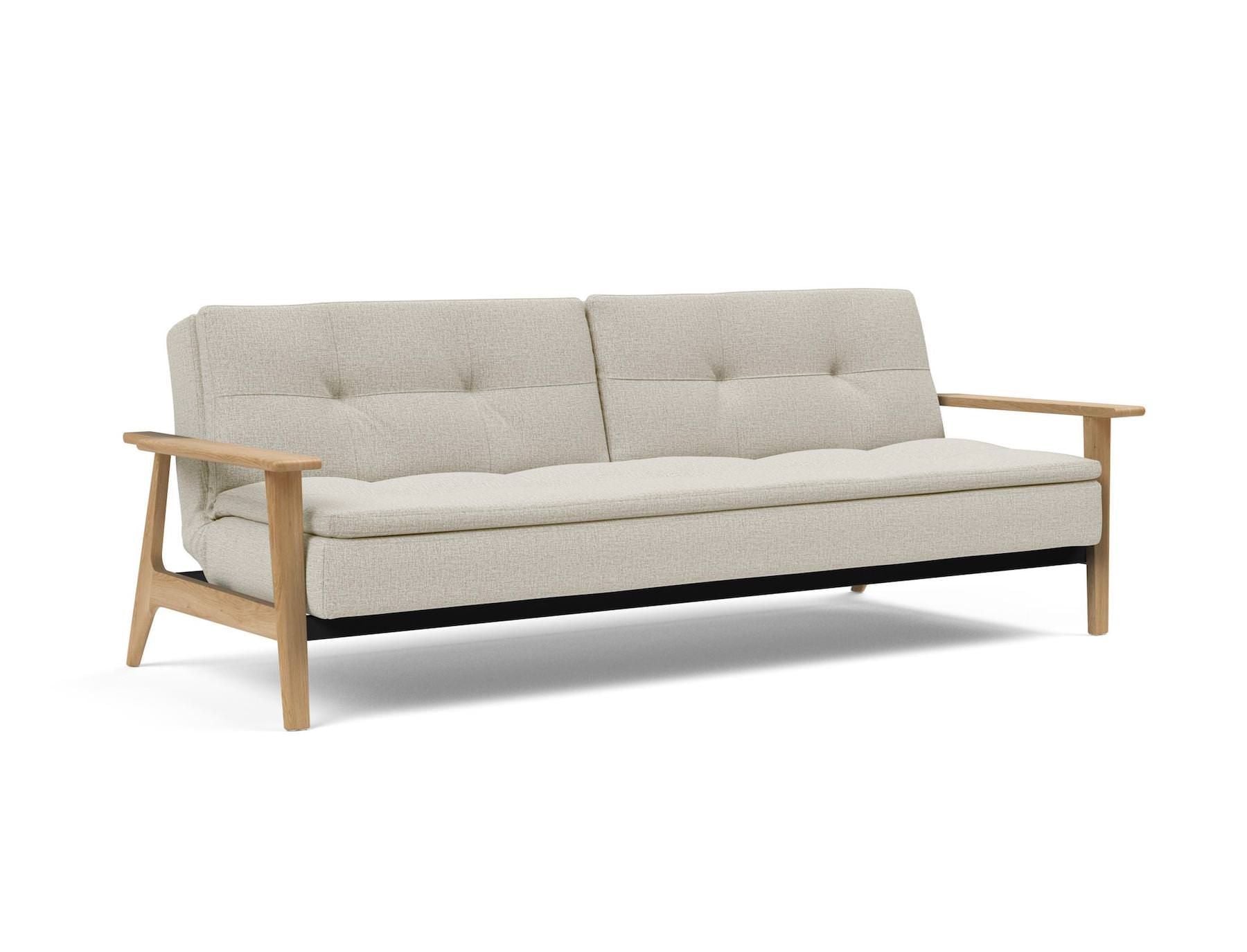 Divano letto comodo con braccioli in legno Dublexo Frej - 527 Mixed Dance Natural