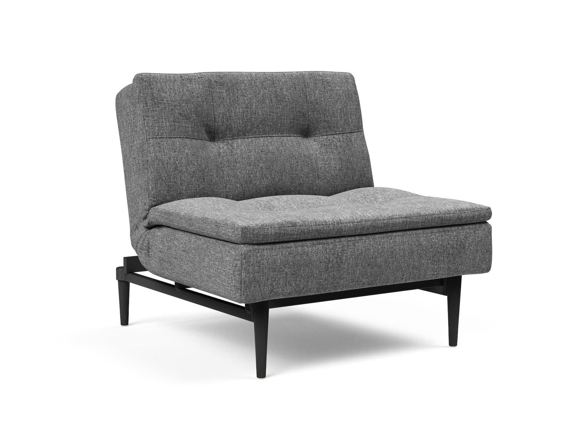 Poltrona camera da letto in tessuto Dublexo - 563 Twist Charcoal