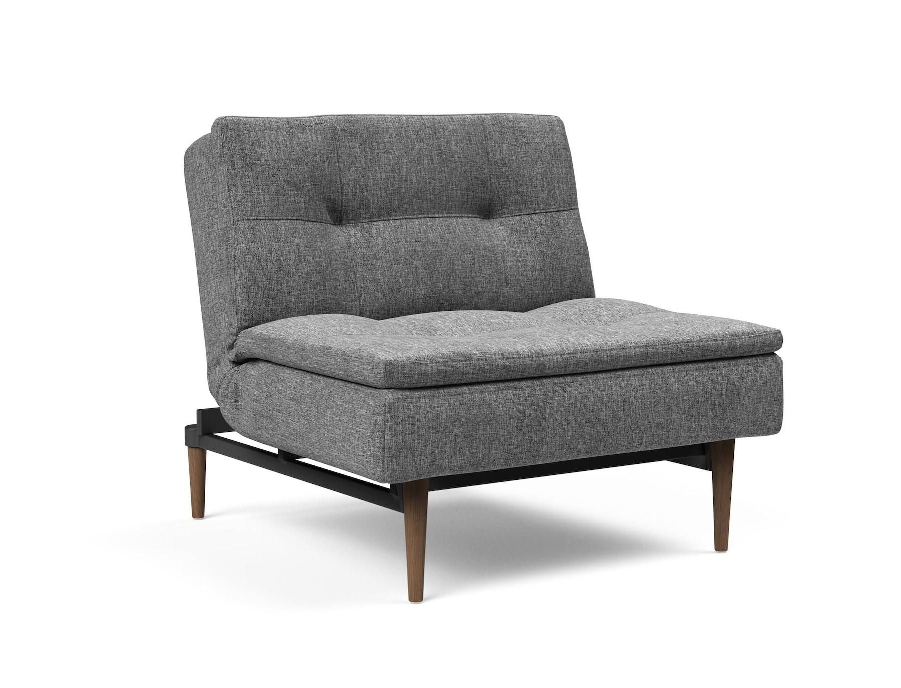 Poltrona camera da letto in tessuto Dublexo - 563 Twist Charcoal