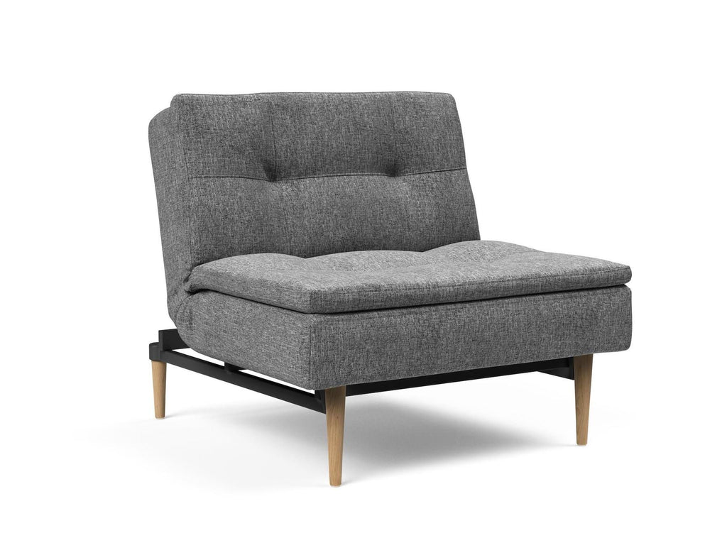 Poltrona camera da letto in tessuto Dublexo - 563 Twist Charcoal