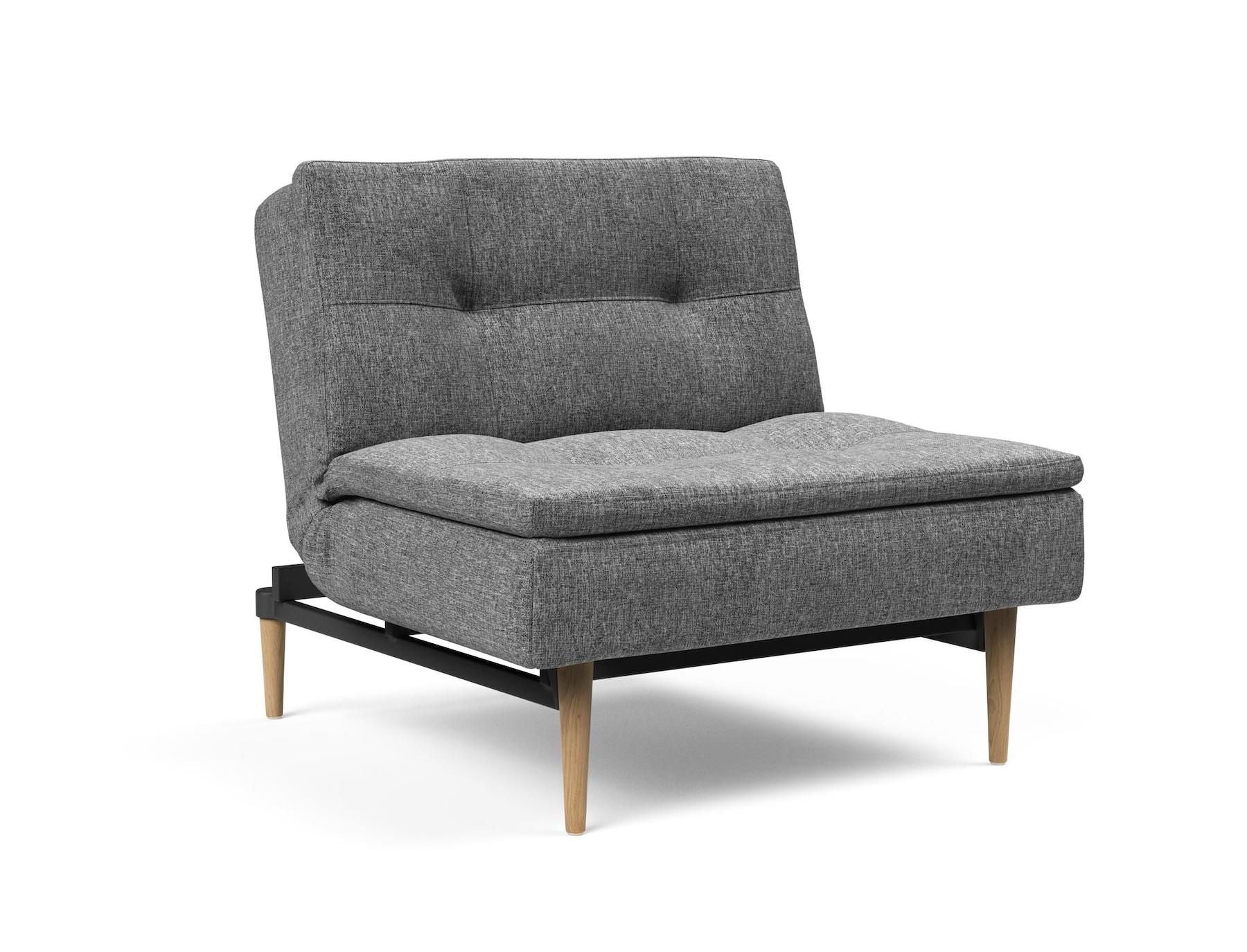 Poltrona camera da letto in tessuto Dublexo - 563 Twist Charcoal