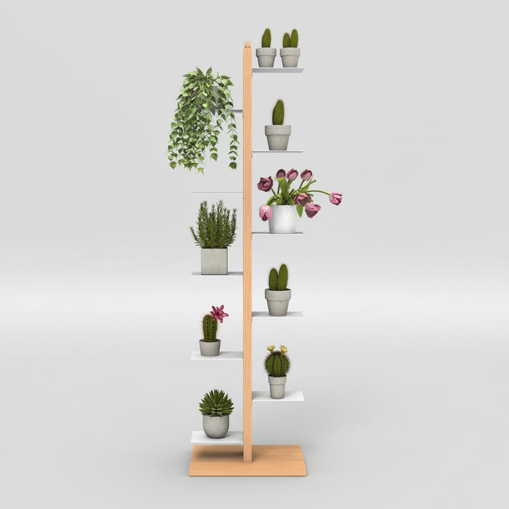 Portavasi da interno verticale in legno Zia Flora