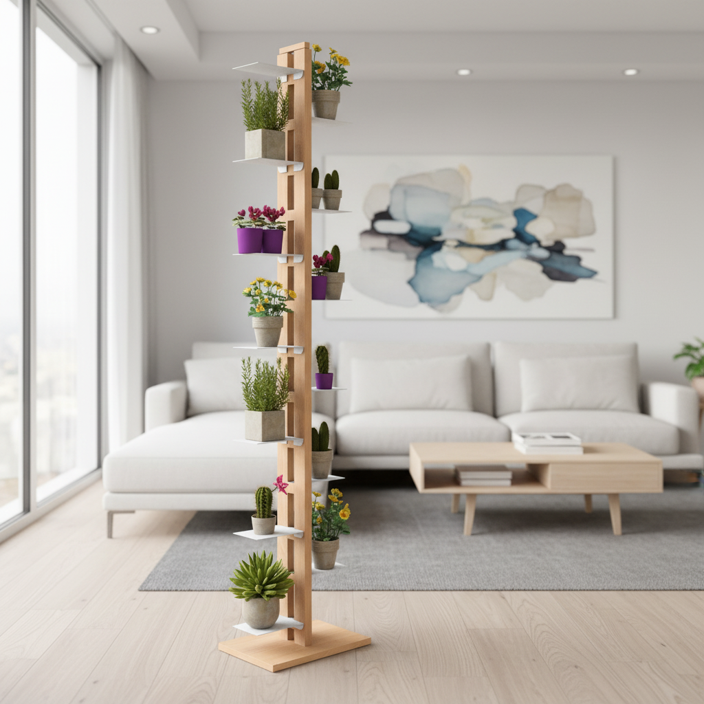 Portavasi da interno verticale in legno Zia Flora