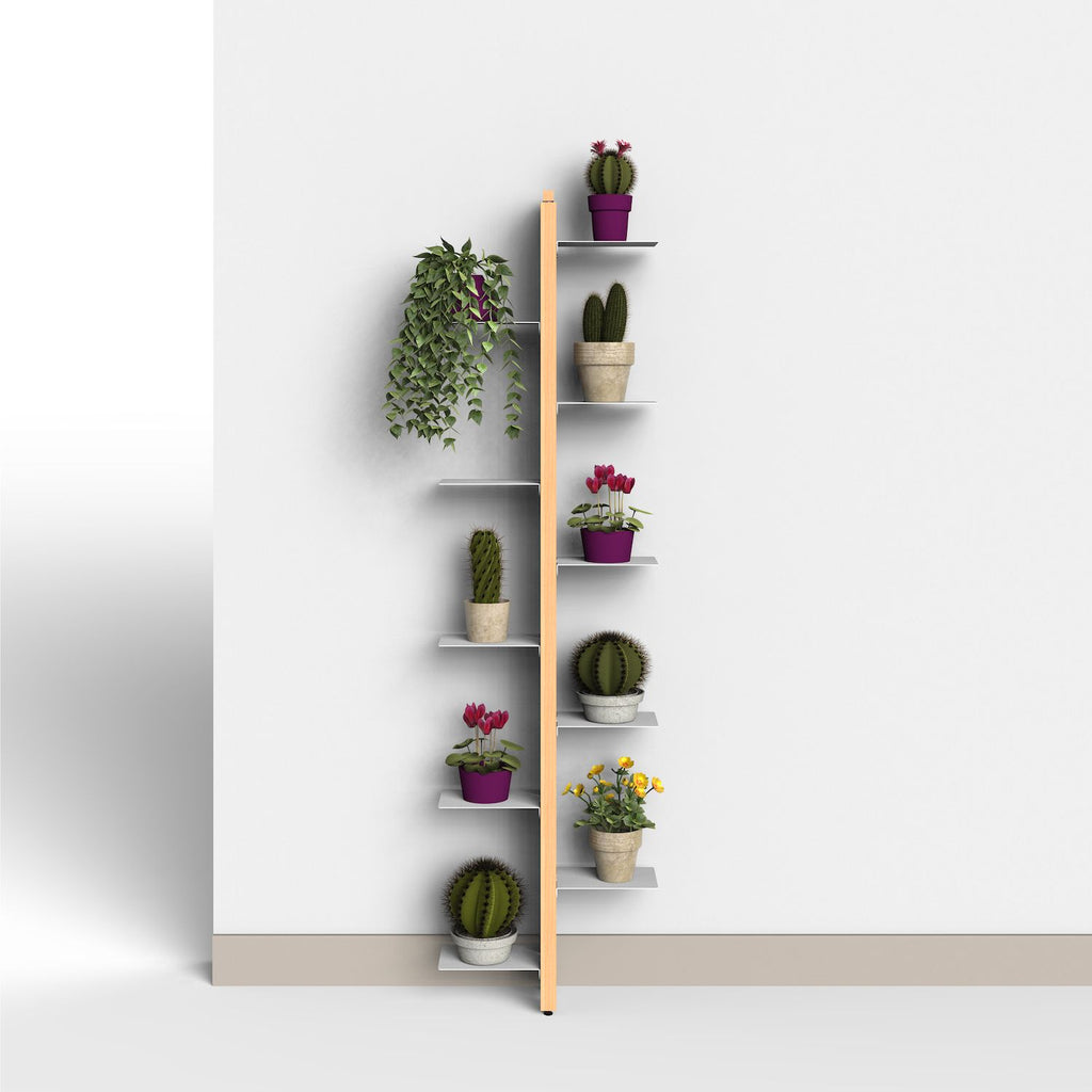 Portavasi da interno a parete in legno Zia Flora
