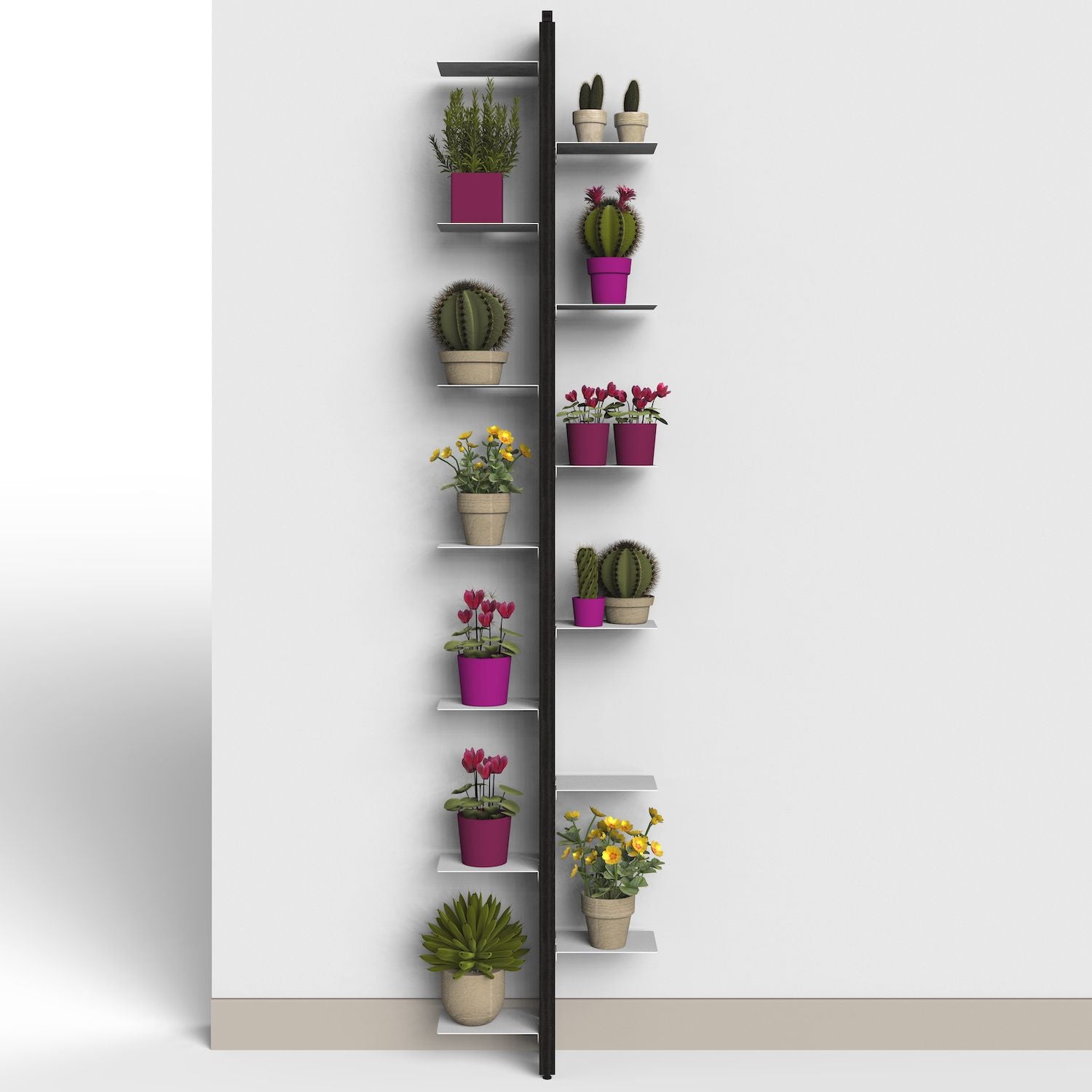 Portavasi da interno a parete in legno Zia Flora