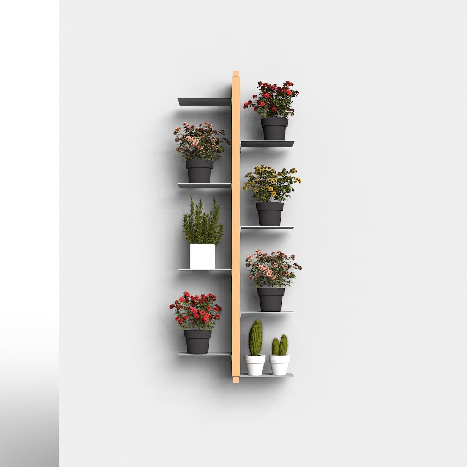 Portavasi da interno da appendere in legno Zia Flora