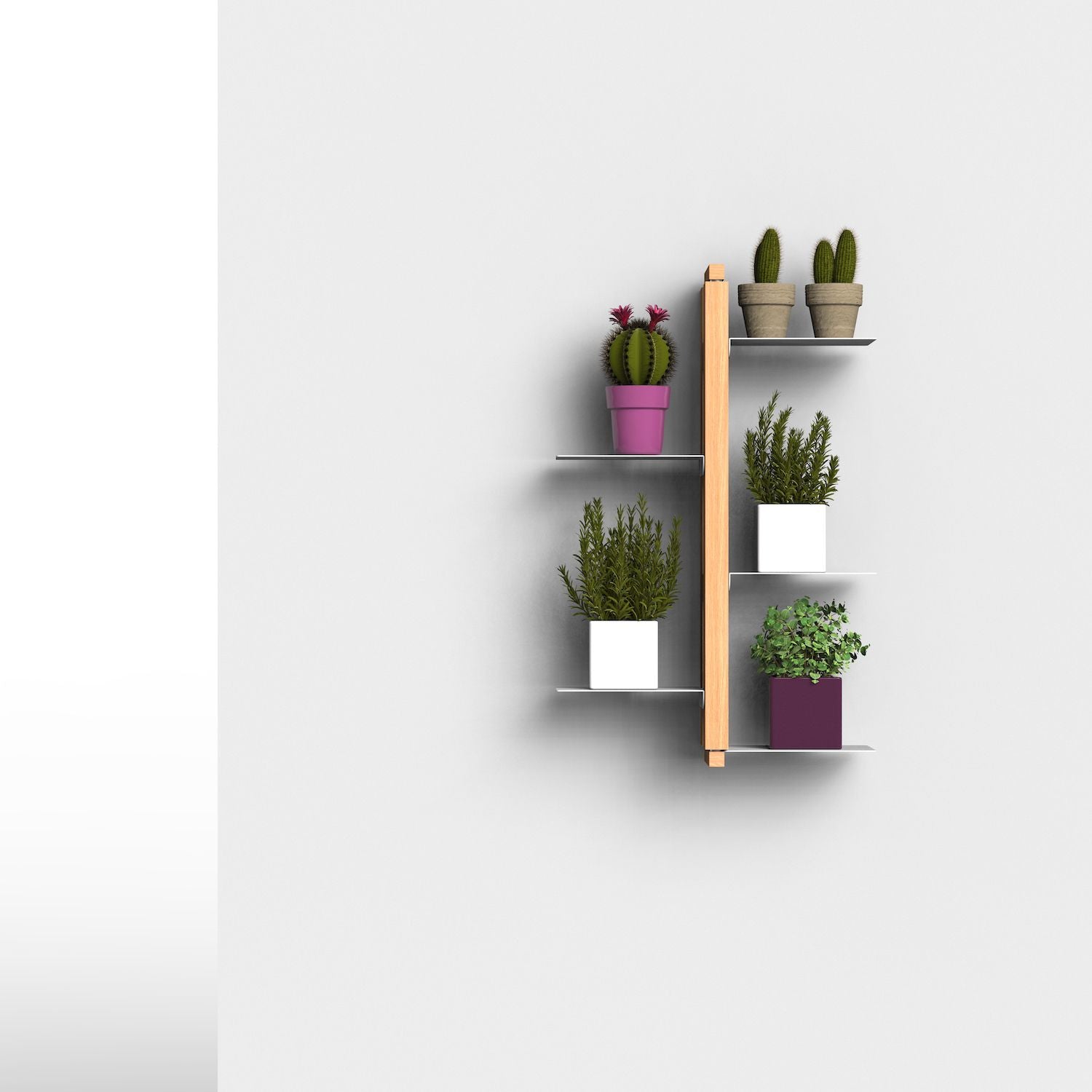 Portavasi da interno da appendere in legno Zia Flora