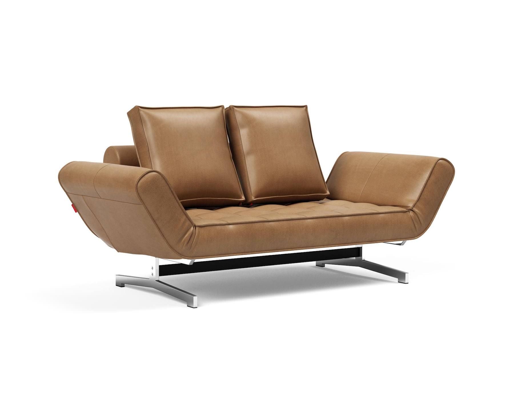 Divano letto singolo Ghia con materasso a molle - 551 Faunal, Brown