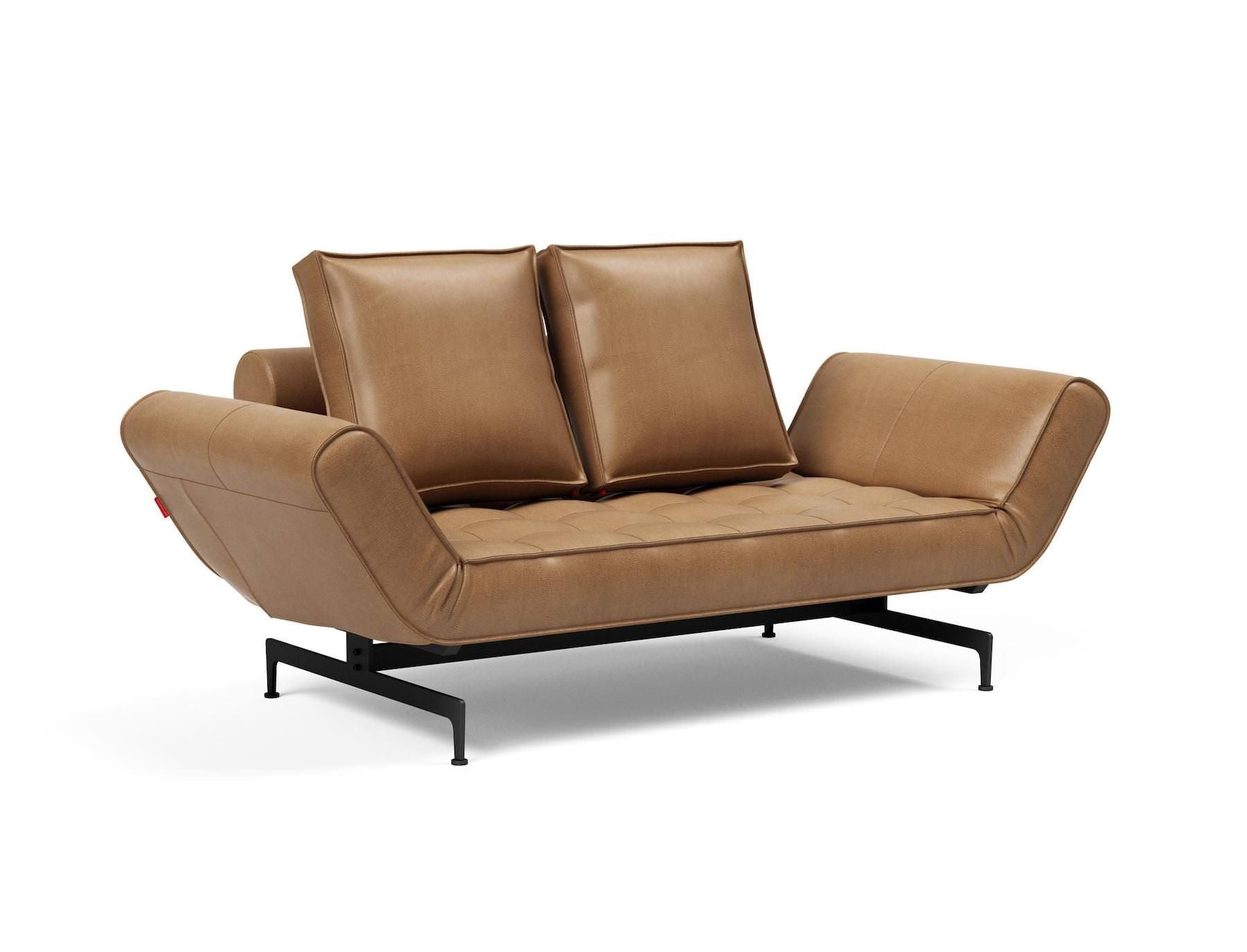 Divano letto singolo Ghia con materasso a molle - 551 Faunal, Brown