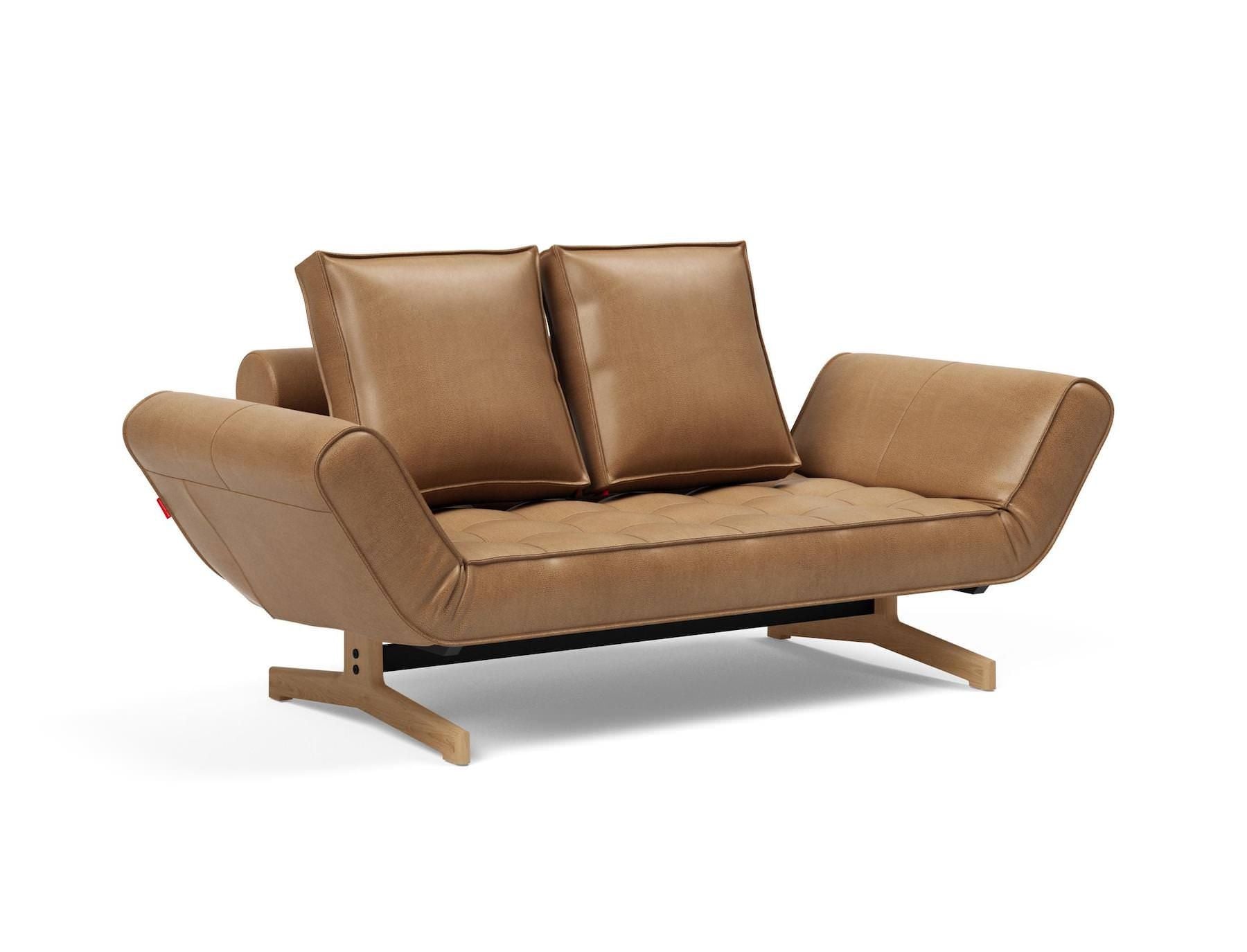 Divano letto singolo Ghia con materasso a molle - 551 Faunal, Brown
