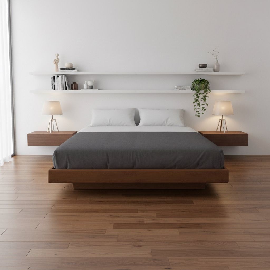 Letto in legno massello verniciato Soren Noce