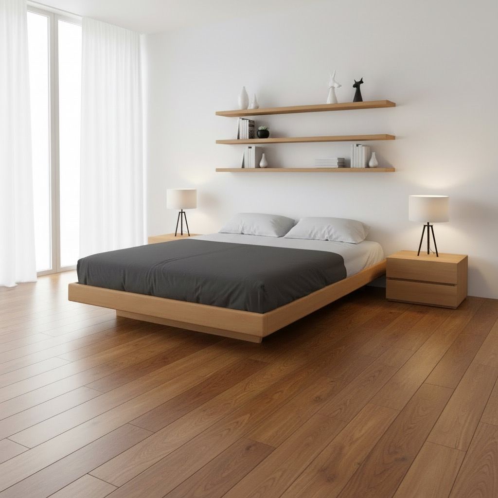 Letto in legno massello verniciato Soren Caramel