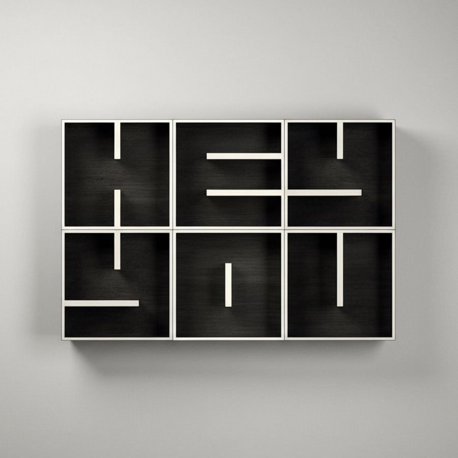 Libreria a cubi componibile lettere alfabeto ABC HEY YOU