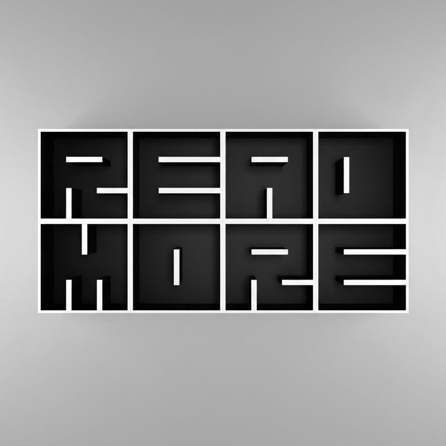 Libreria a cubi da parete con lettere alfabeto ABC READ MORE