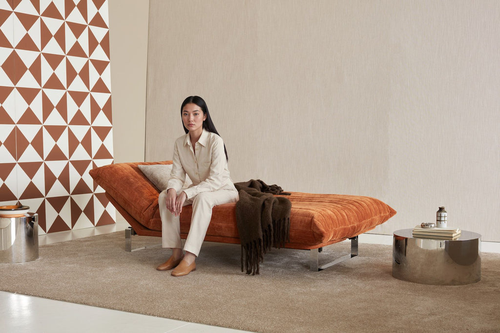 Divano letto matrimoniale sfoderabile Minimum Quiltus - 412 Esina Rust Orange