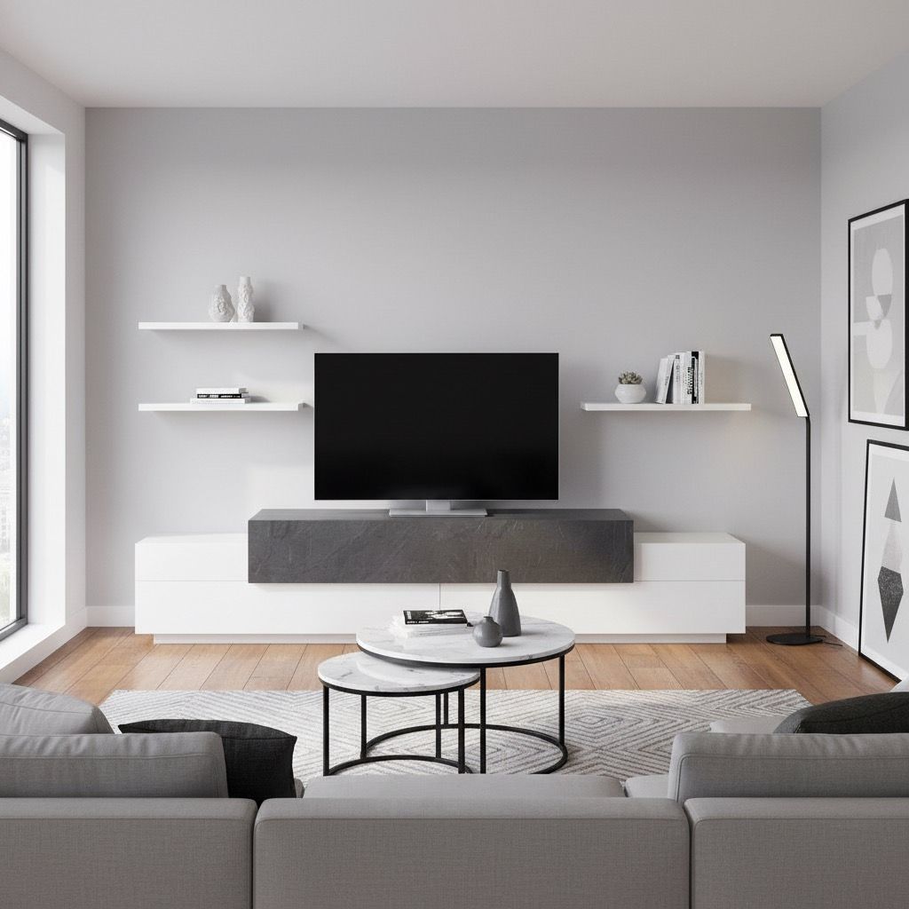 Mobile TV 240 cm laccato bianco Krisen Report