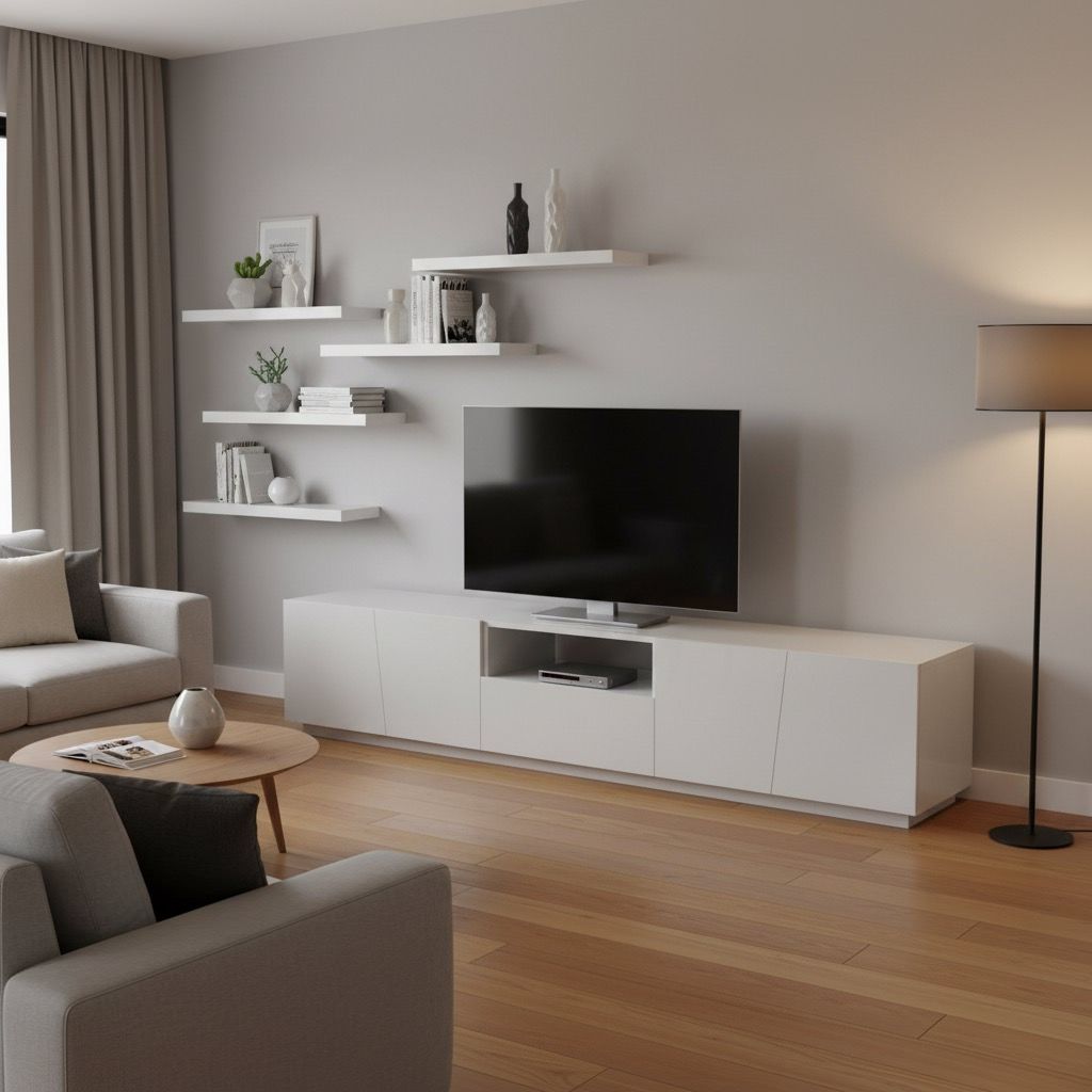 Mobile porta TV design moderno Annabel 4A/1C/1V White