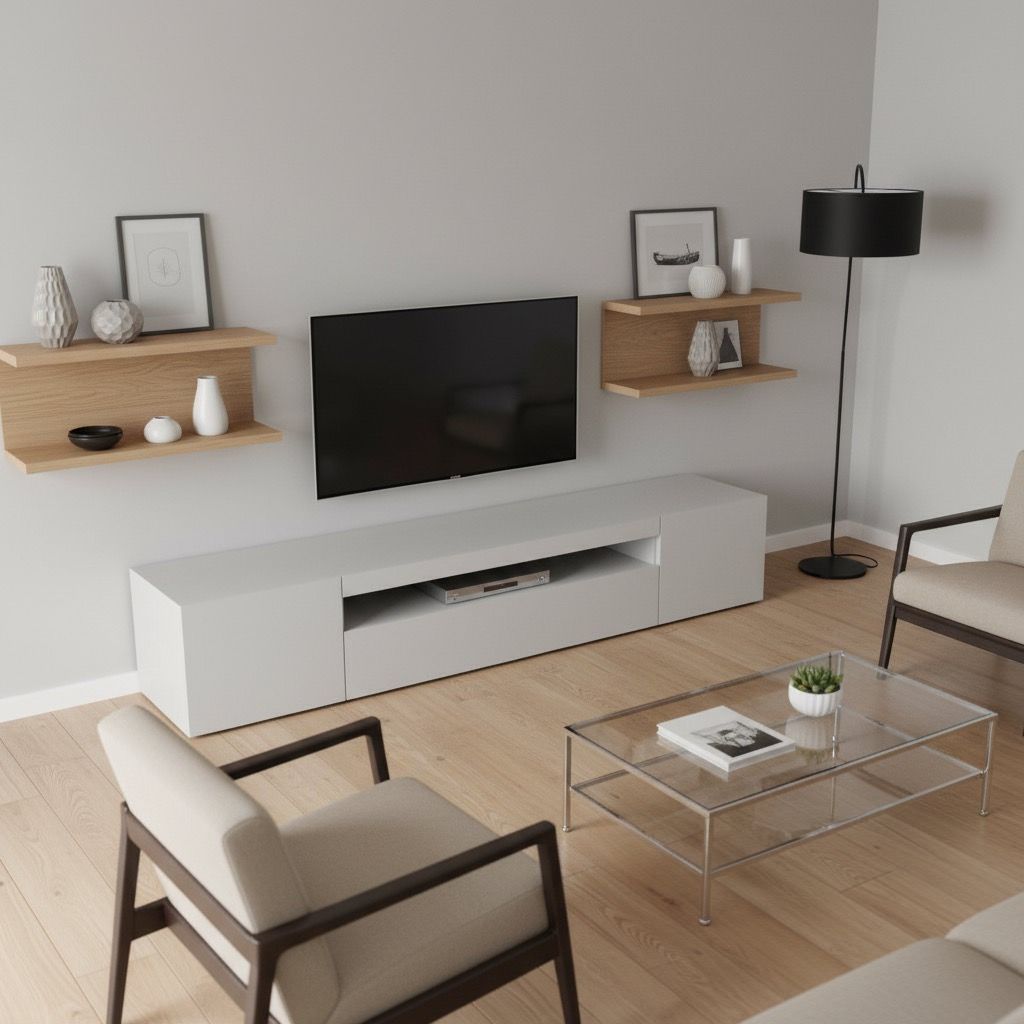 Mobile porta TV in legno L200 cm Bandol White