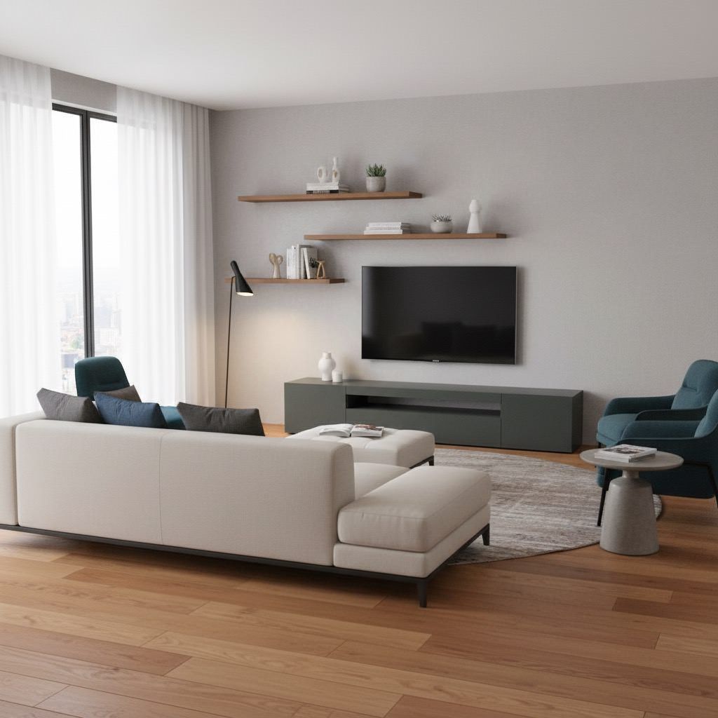 Mobile porta TV in legno L200 cm Bandol Anthrax