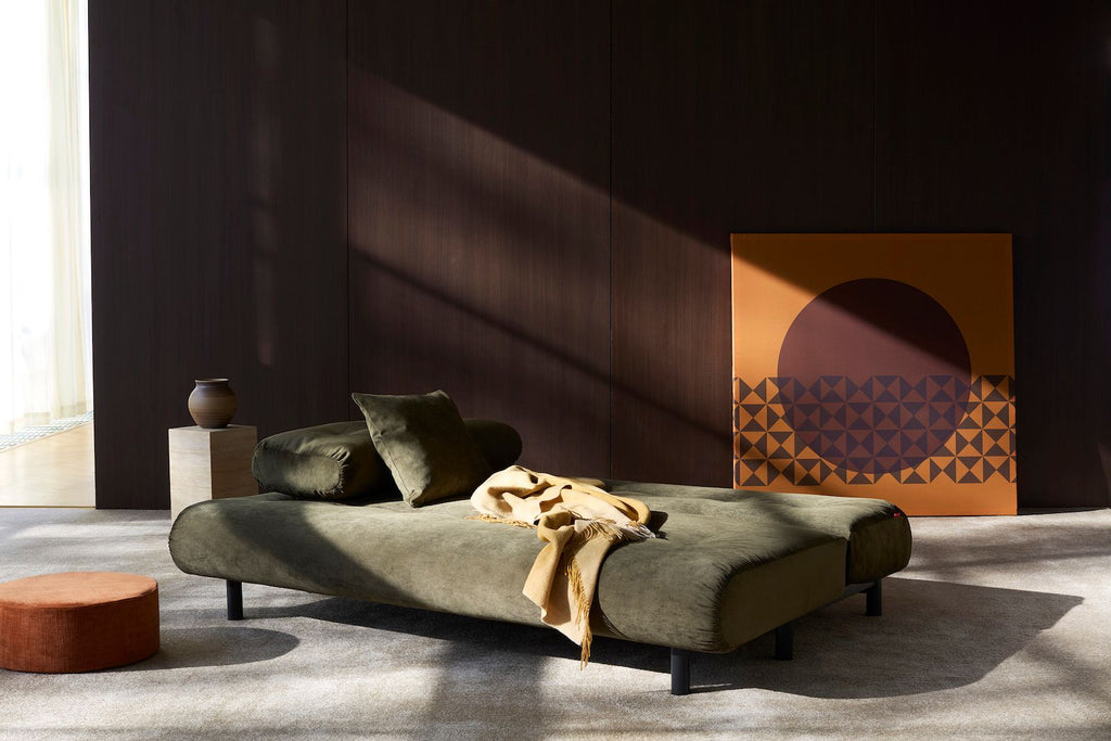 Divano letto matrimoniale design moderno Nabli - 316 Cordufine Pine Green