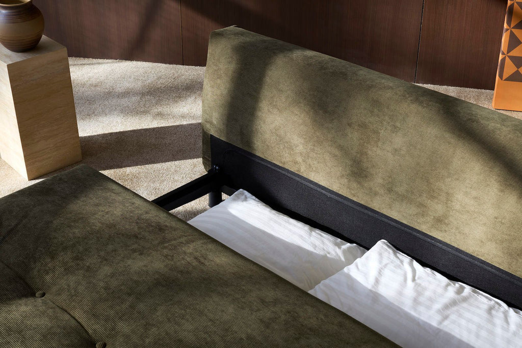 Divano letto matrimoniale design moderno Nabli - 316 Cordufine Pine Green