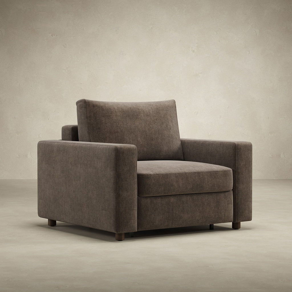 Poltrona letto con braccioli imbottiti Neah - 411 Esina Cedar Brown