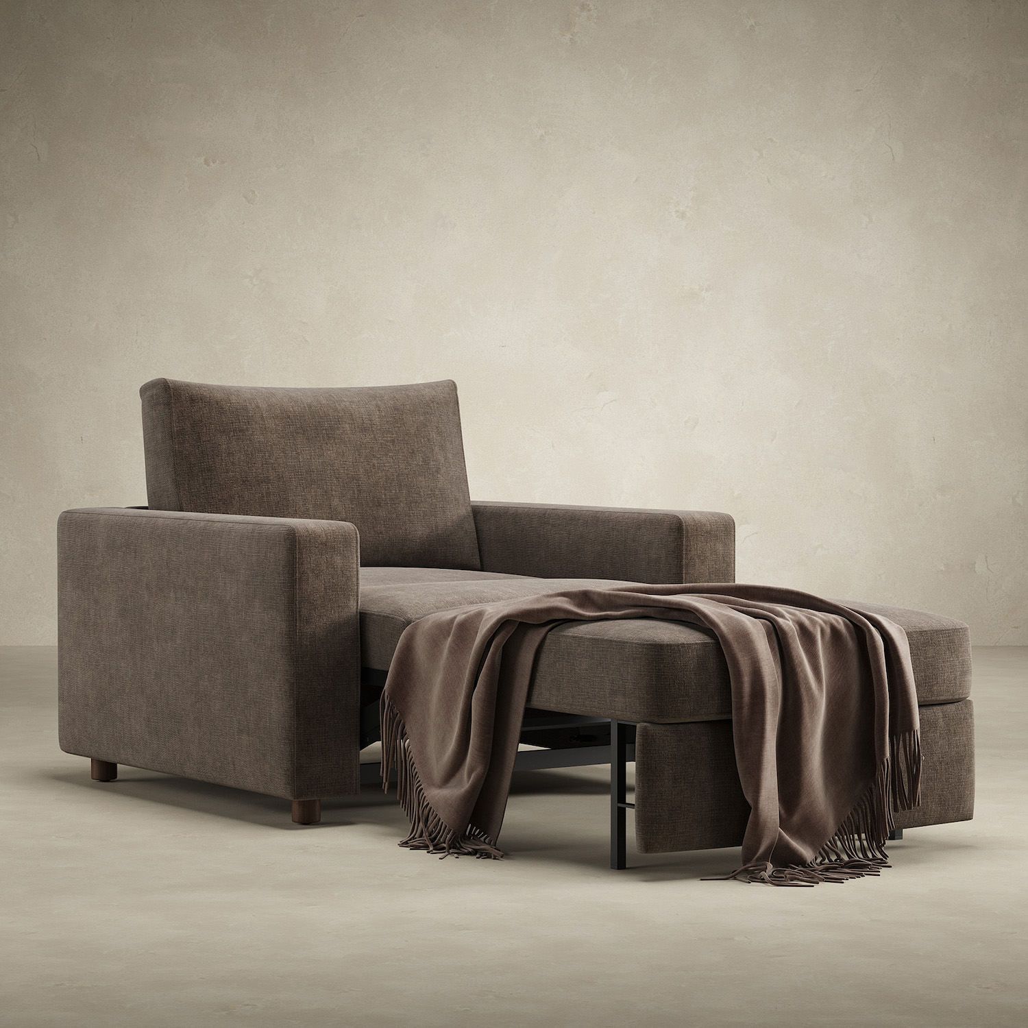 Poltrona letto con braccioli imbottiti Neah - 411 Esina Cedar Brown