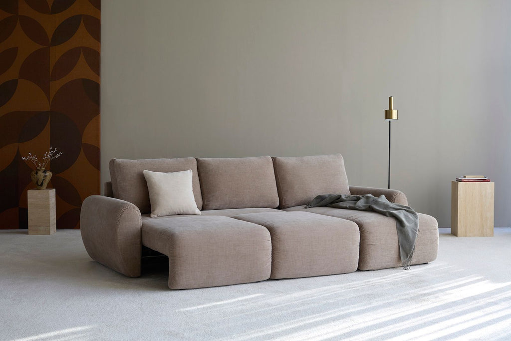 Divano letto matrimoniale con penisola Norum Curve Chaise - 417 Esina Mocha