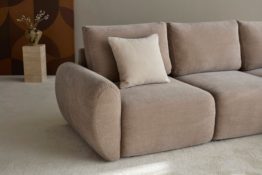 Divano letto matrimoniale con penisola Norum Curve Chaise - 417 Esina Mocha