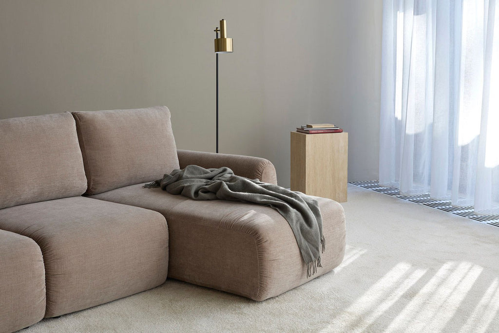 Divano letto matrimoniale con penisola Norum Curve Chaise - 417 Esina Mocha
