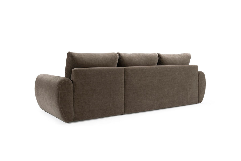 Divano letto matrimoniale con penisola Norum Curve Chaise - 411 Esina Cedar Brown