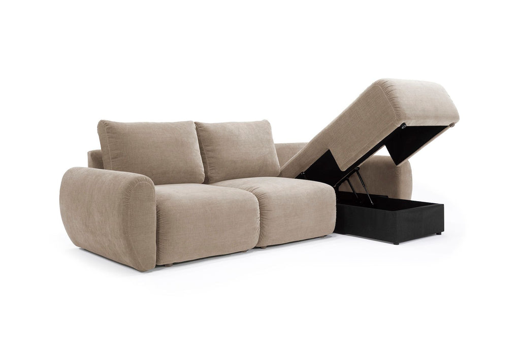 Divano letto matrimoniale con penisola Norum Curve Chaise - 417 Esina Mocha