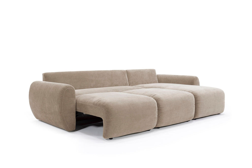 Divano letto matrimoniale con penisola Norum Curve Chaise - 417 Esina Mocha