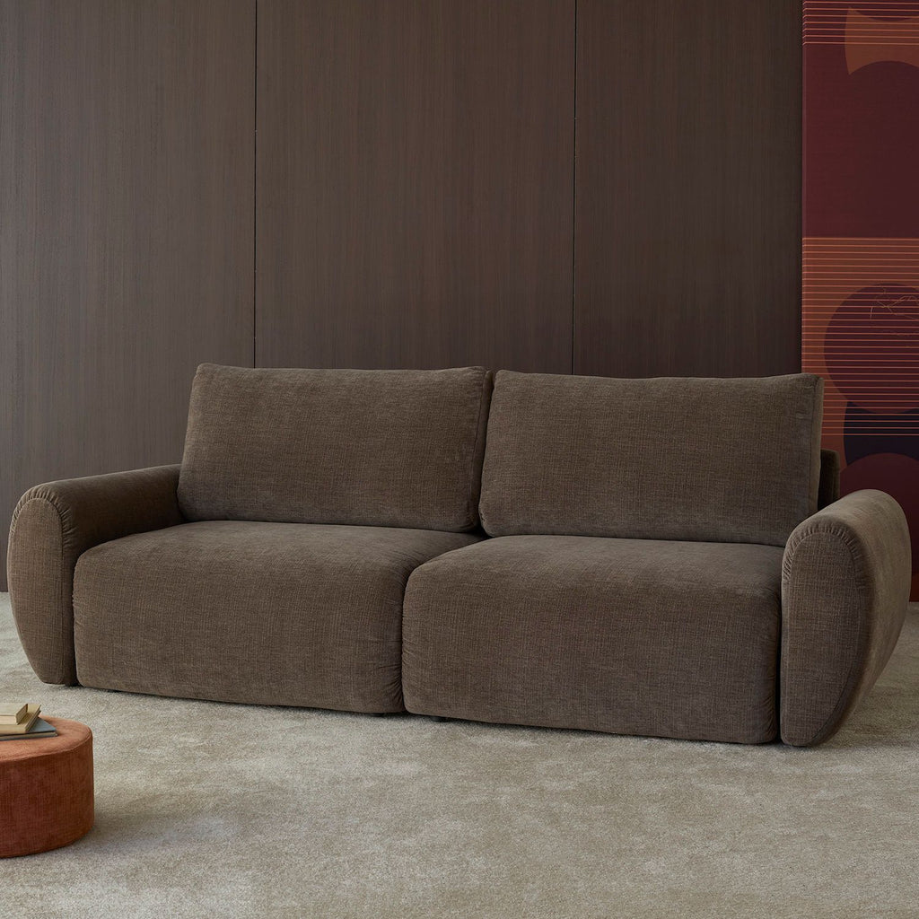 Divano letto matrimoniale con braccioli Norum Curve - 411 Esina Cedar Brown
