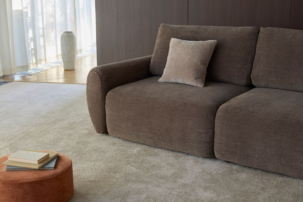 Divano letto matrimoniale con braccioli Norum Curve - 411 Esina Cedar Brown