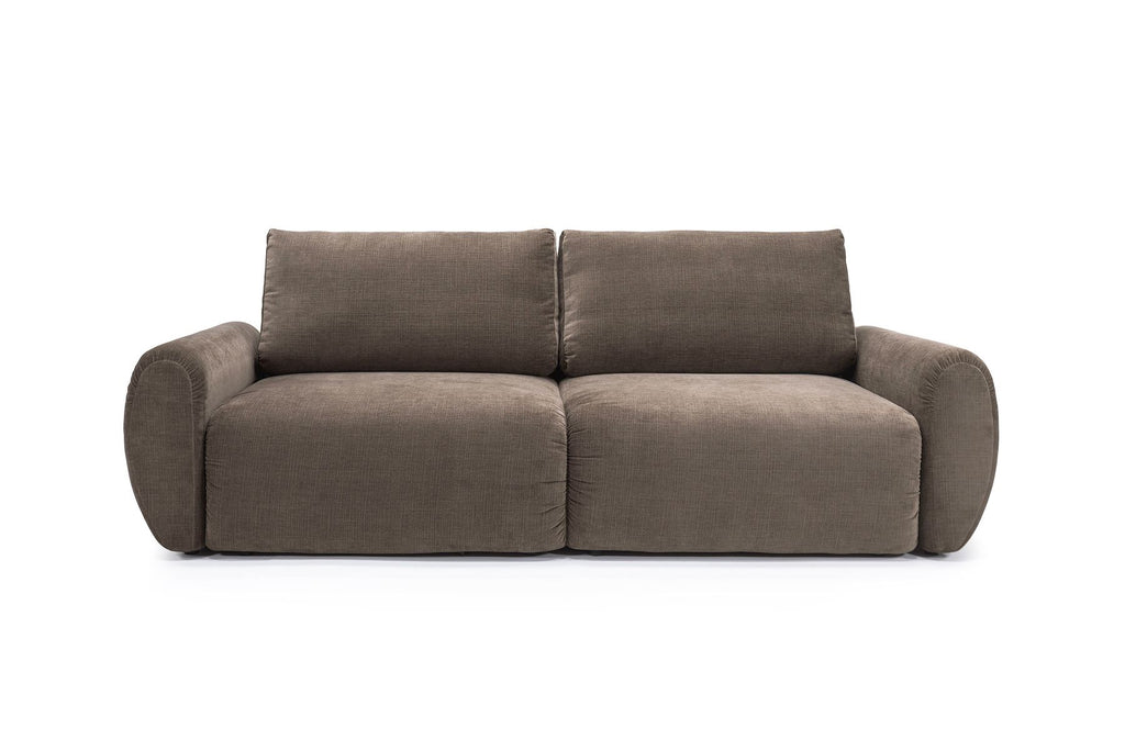 Divano letto matrimoniale con braccioli Norum Curve - 411 Esina Cedar Brown