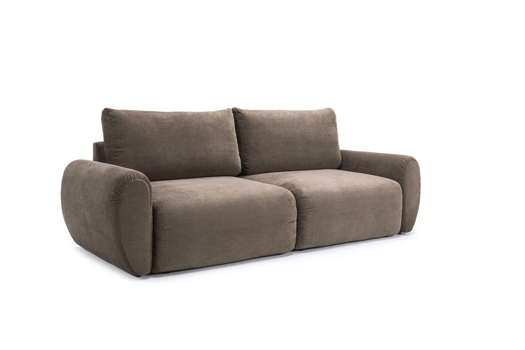 Divano letto matrimoniale con braccioli Norum Curve - 411 Esina Cedar Brown