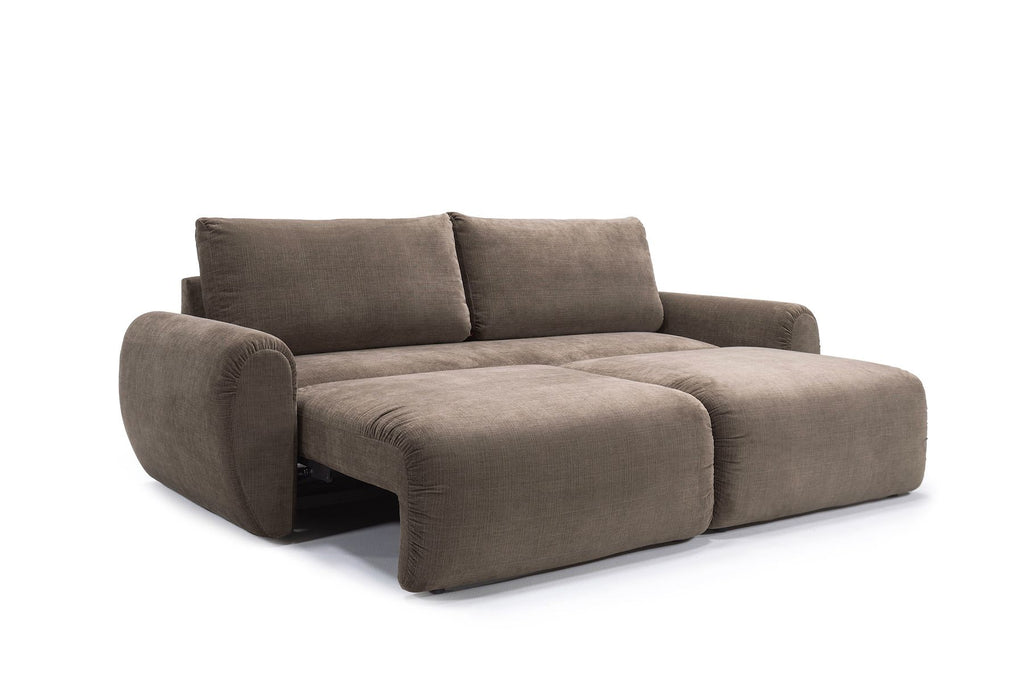 Divano letto matrimoniale con braccioli Norum Curve - 411 Esina Cedar Brown