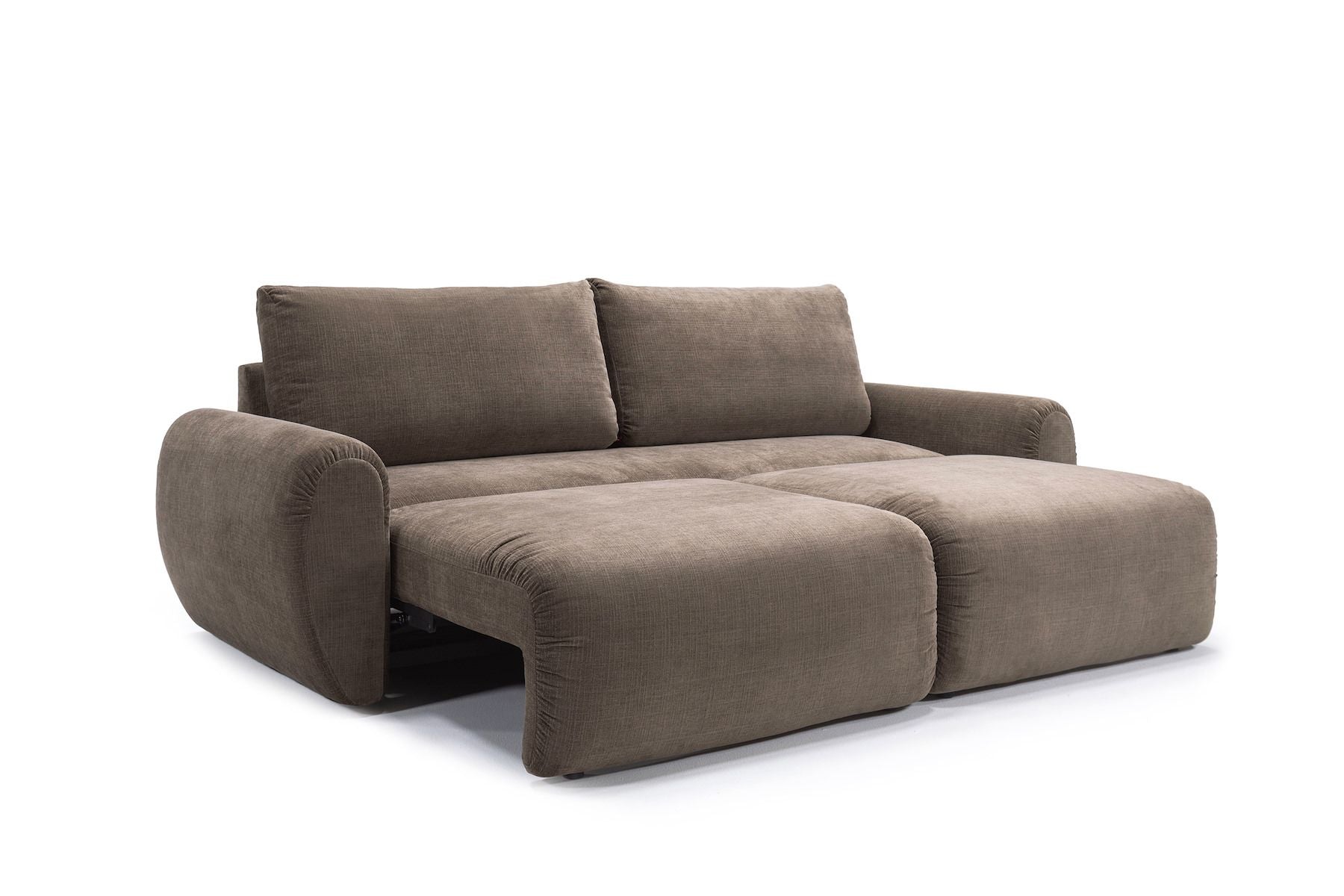 Divano letto matrimoniale con braccioli Norum Curve - 411 Esina Cedar Brown