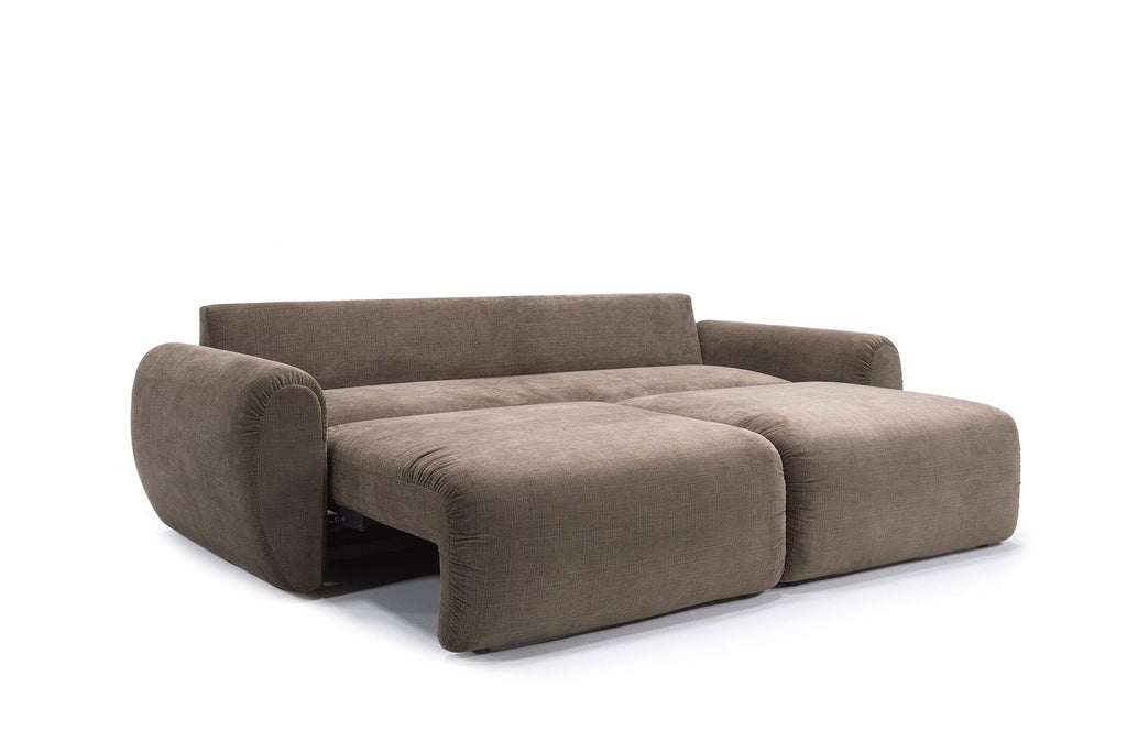 Divano letto matrimoniale con braccioli Norum Curve - 411 Esina Cedar Brown