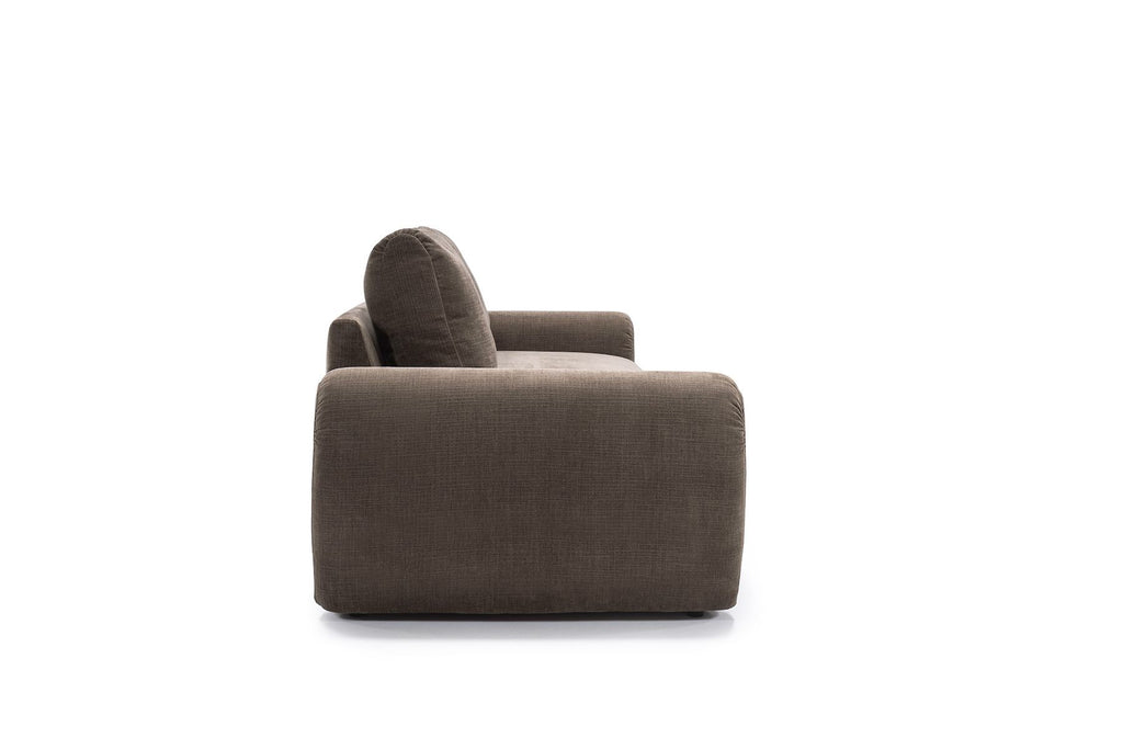Divano letto matrimoniale con braccioli Norum Curve - 411 Esina Cedar Brown